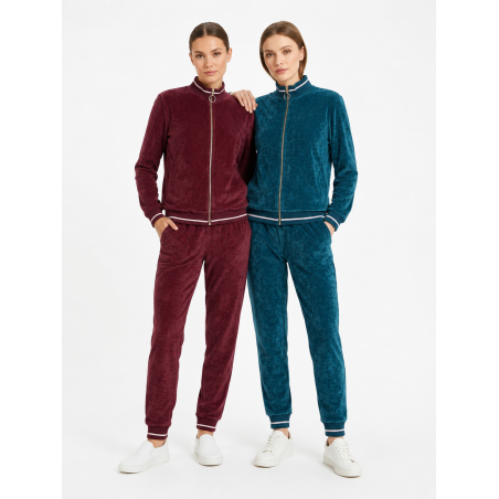Bisbigli donna art.47764 Tuta Zip con Collo in Felpa di cotone elasticizzata
